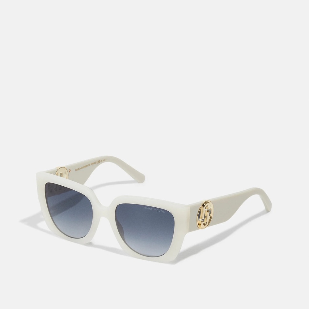 Brand New Marc Jacobs White Sunglasses with Gold Logo